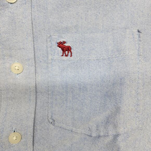 Abercrombie Shirt Boys Medium Button Up Long Sleeve Red Moose Hong Kong - Picture 8 of 10